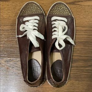 Frye Kira Studded Low Sneaker brown